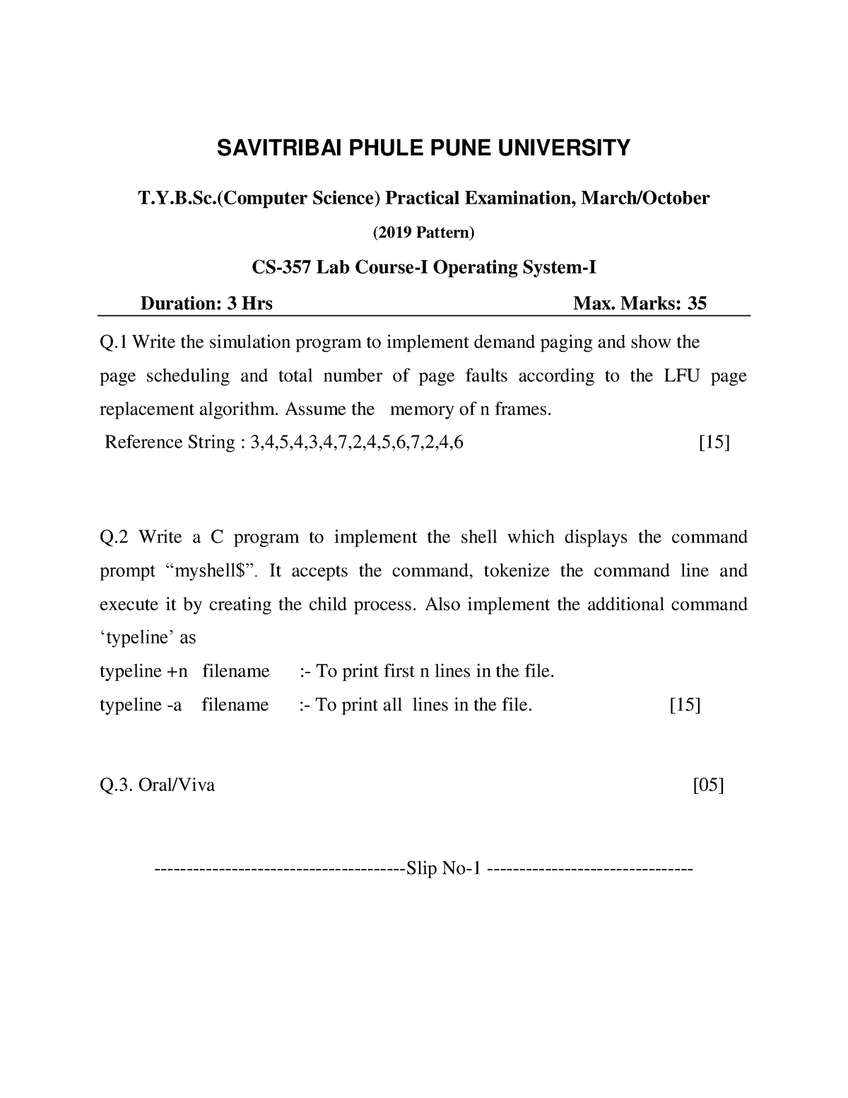 T.Y.B.Sc. CS-357 Practicalslips - T.Y.B.(Computer Science) Practical ...