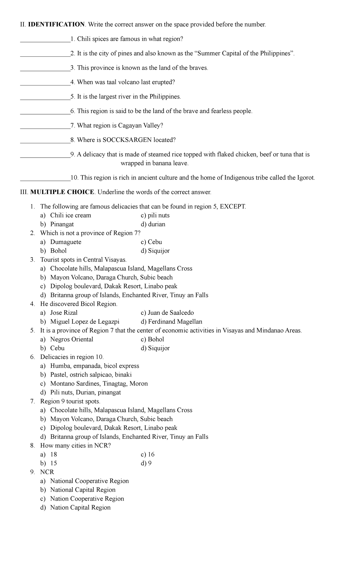 GE-PH Finals LONG QUIZ - sample quiz for reference - II. IDENTIFICATION ...