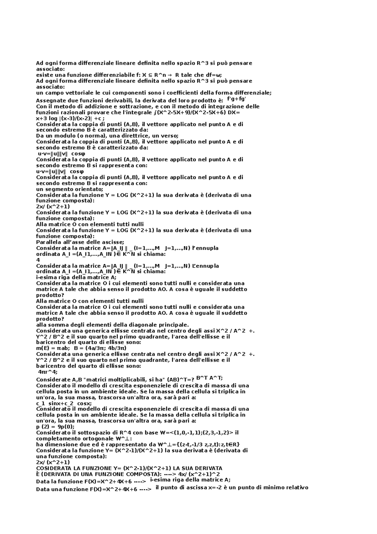 Risposte D'esame Analisi 2 L-9 - Mercatorum - Ingegneria Gestionale ...