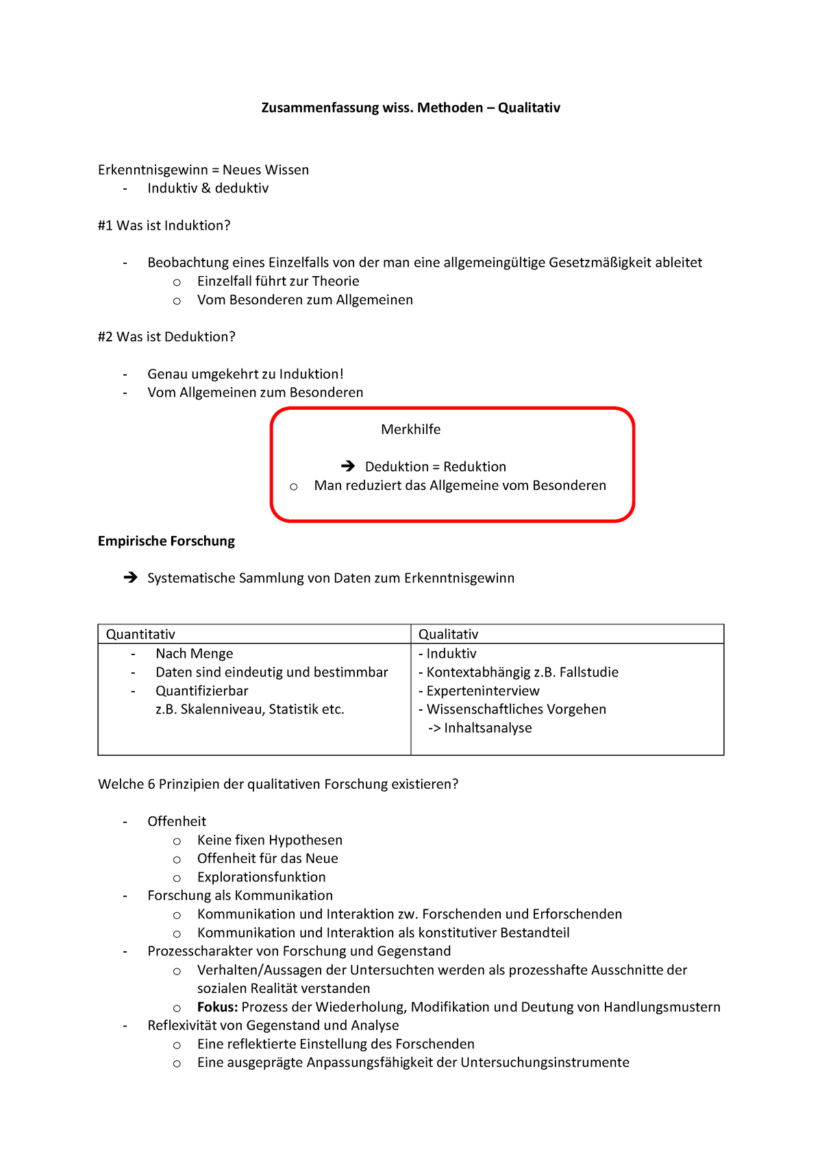 Zusammenfassung Wissenschaftl. Methoden - Zusammenfassung Wiss ...