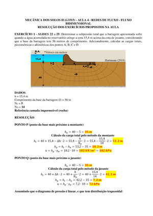 Exercícios Resolvidos Aula 8 - MECÂNICA DOS SOLOS II (G3315) - AULA 8 ...