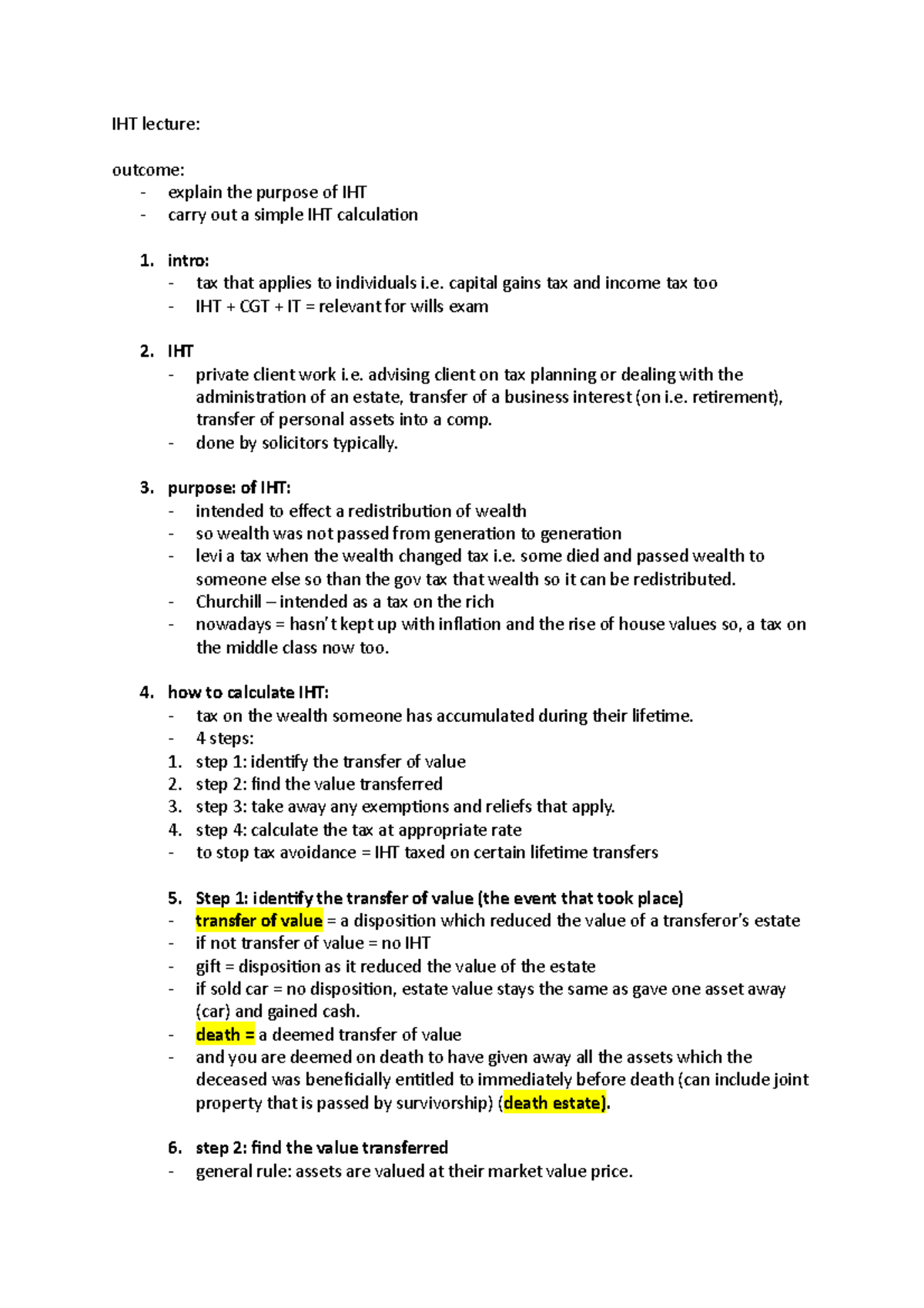IHT lecture - IHT intro - IHT lecture: outcome: - explain the purpose ...
