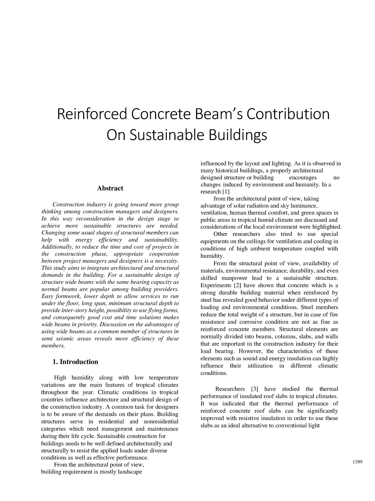 Reinforced Concrete Beam’s Contribution On Sustainable Buildings ...