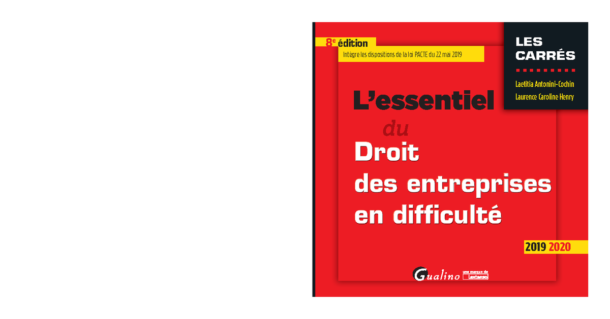 @Sciences Juridiques Essentiel du droit des entreprises - Les CARRés