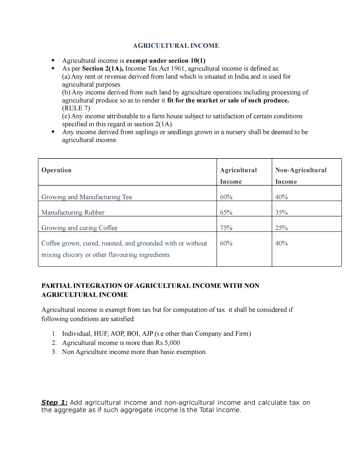 3 Unit 1 Agricultural Income AGRICULTURAL INCOME Agricultural Income 