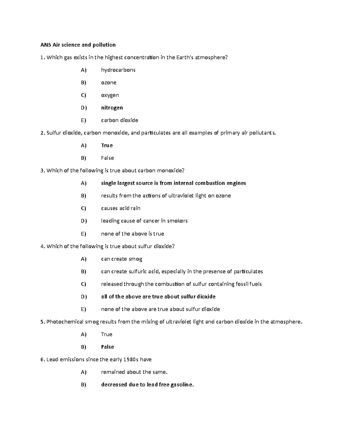 Send-ans Air Science And Pollution - Ans Air Science And Pollution 