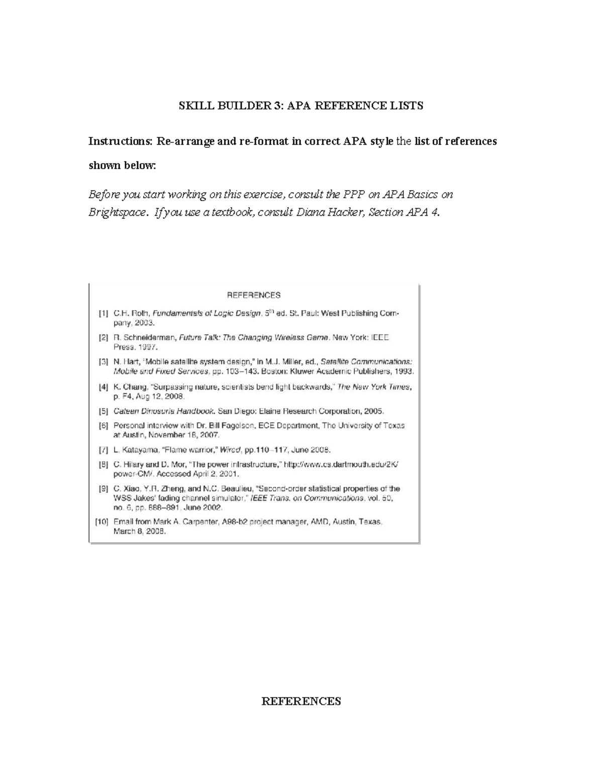SB 3 APA Reference Lists - SKILL BUILDER 3: APA REFERENCE LISTS ...