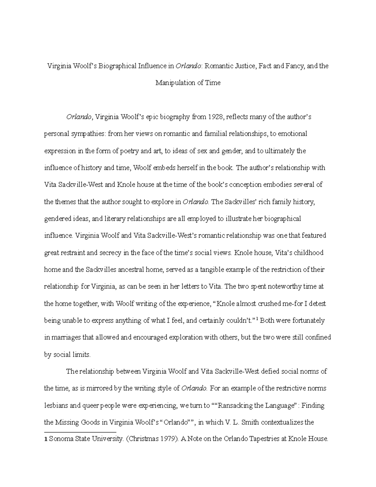Virginia Woolf final essay ENGL 2411W GWU Studocu