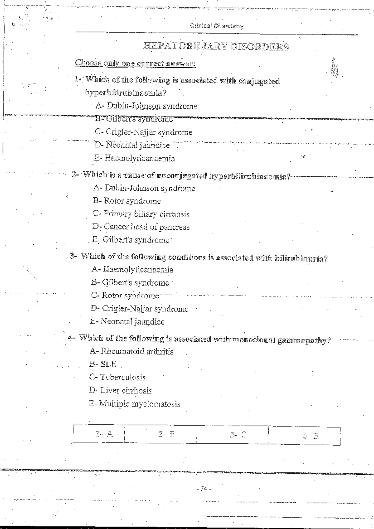 5 Lab mcq a practice materials for Pathology And Parasitology Studocu