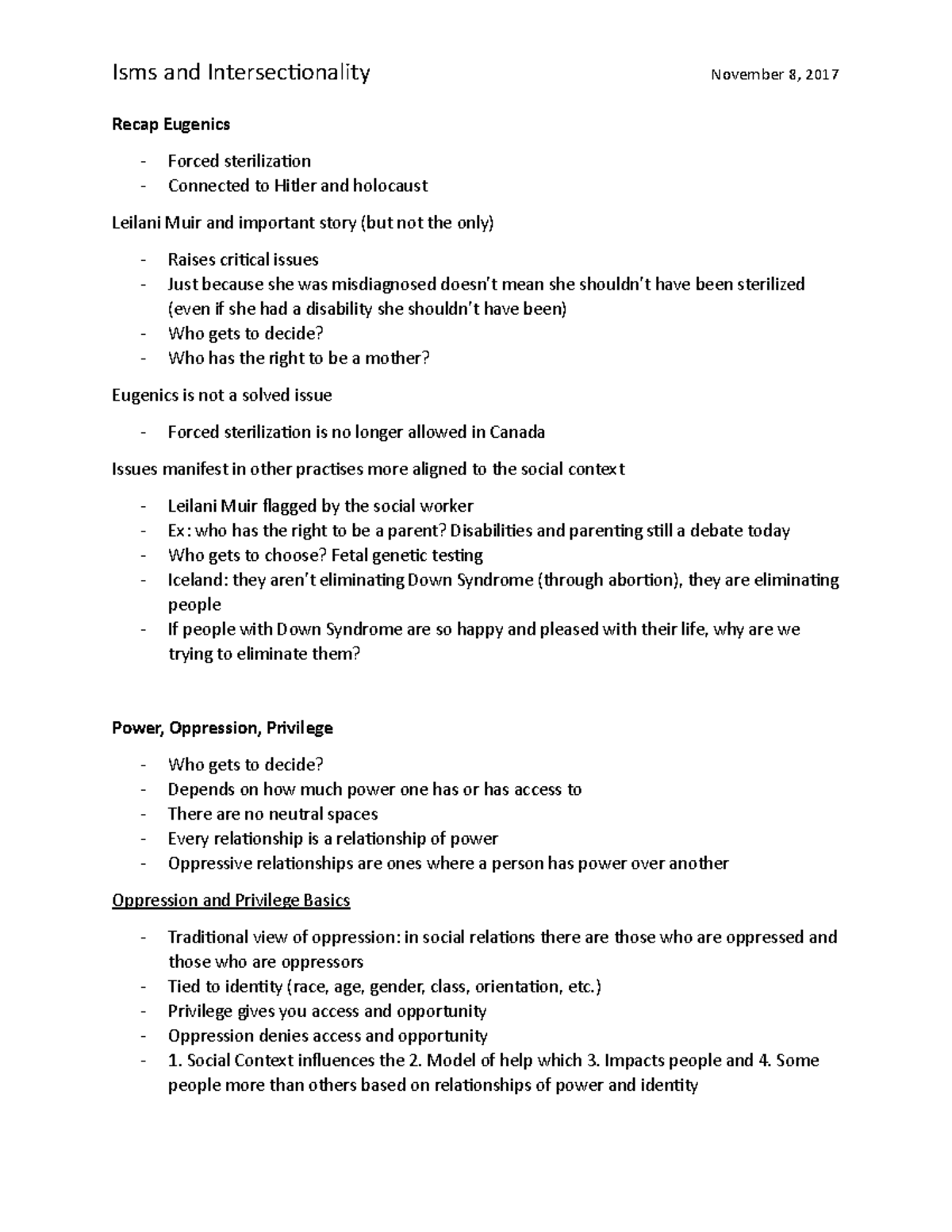 Week 10 - Isms and Intersectionality - Isms and Intersectionality ...
