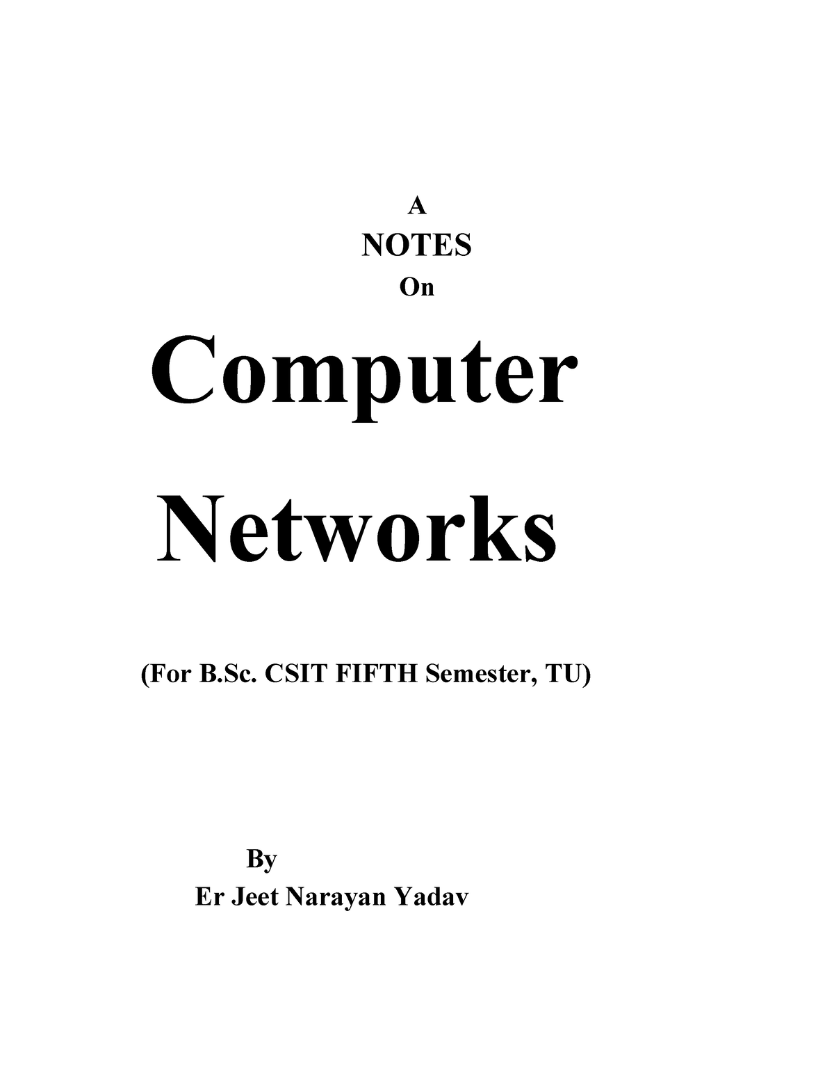 Share 'Computer Network Notes - Complete Final - A NOTES On Computer ...