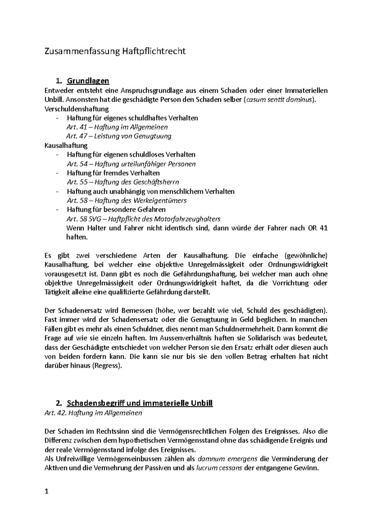 Was Ist Eine Anspruchsgrundlage Zusammenfassung Haftpflichtrecht - Grundlagen Entweder entsteht eine