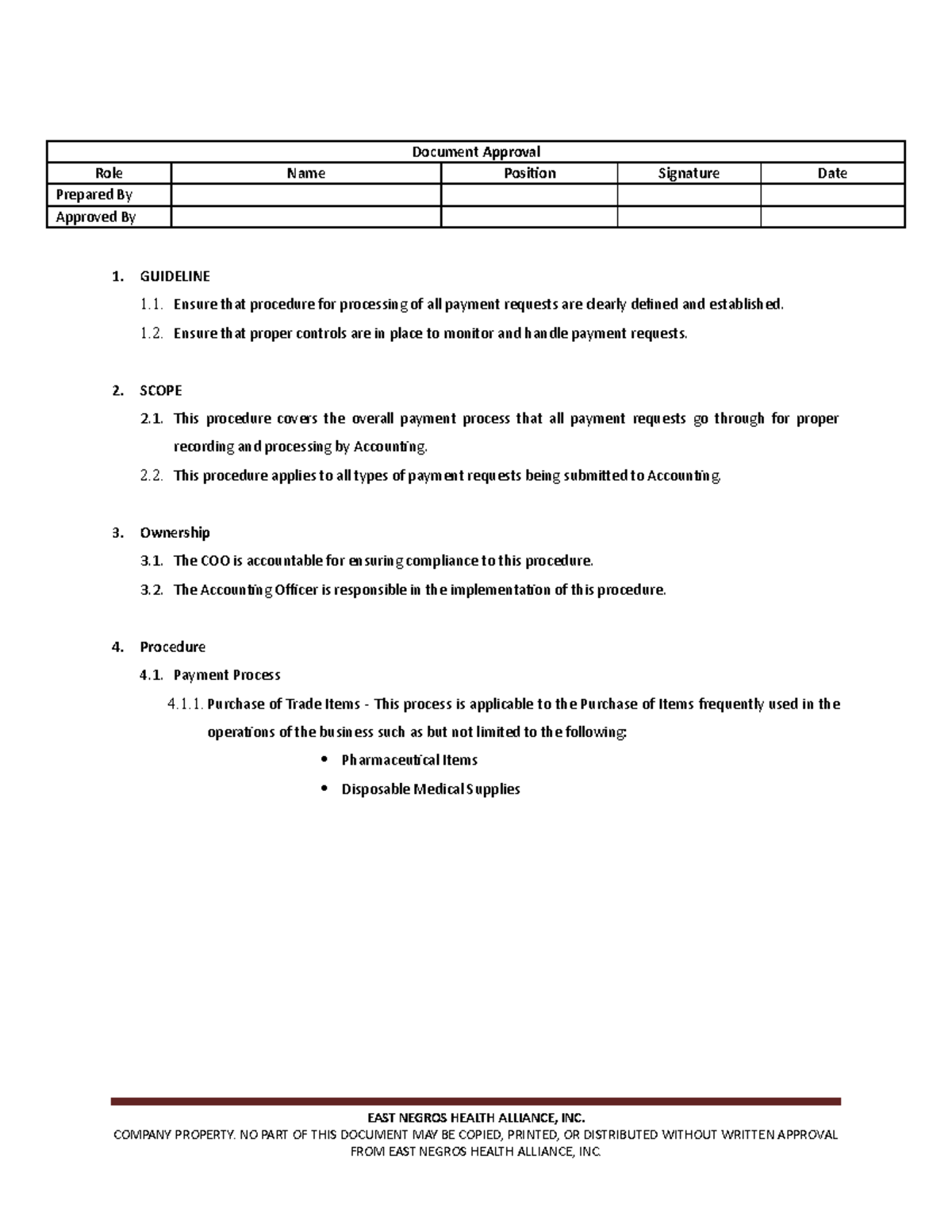 Purchase Process Flow - Document Approval Role Name Position Signature ...