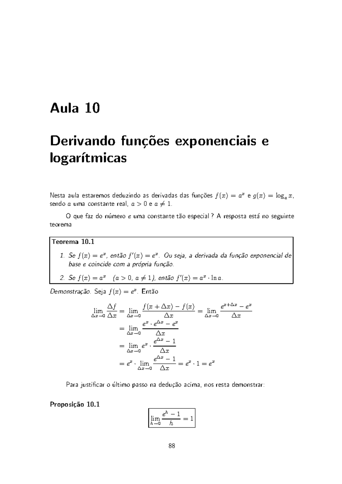 Calculo 1 Aula10 - Resumo Cálculo 1 - Aula 10 Derivando Fun»c~ Oes ...