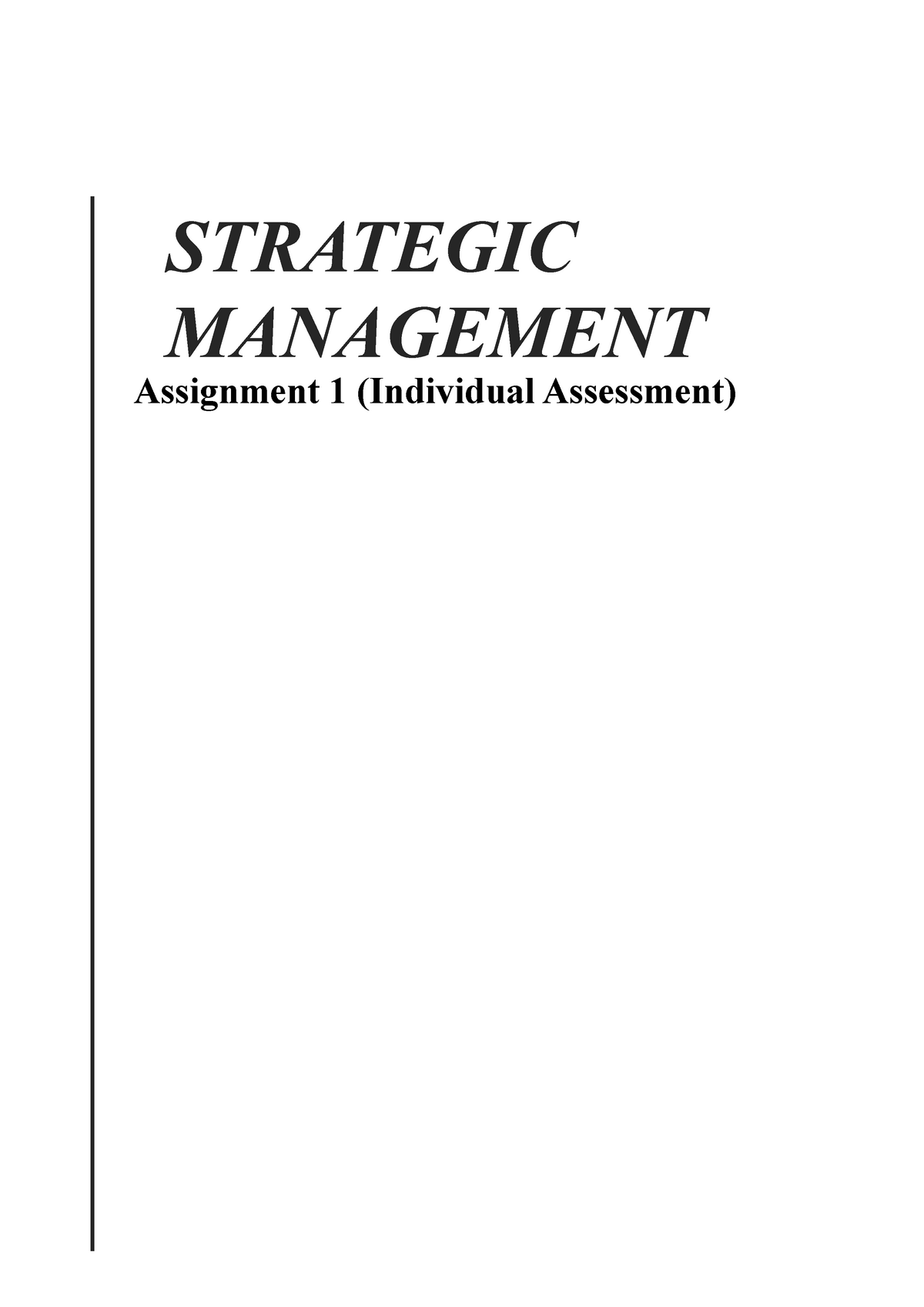 strategic management assignments