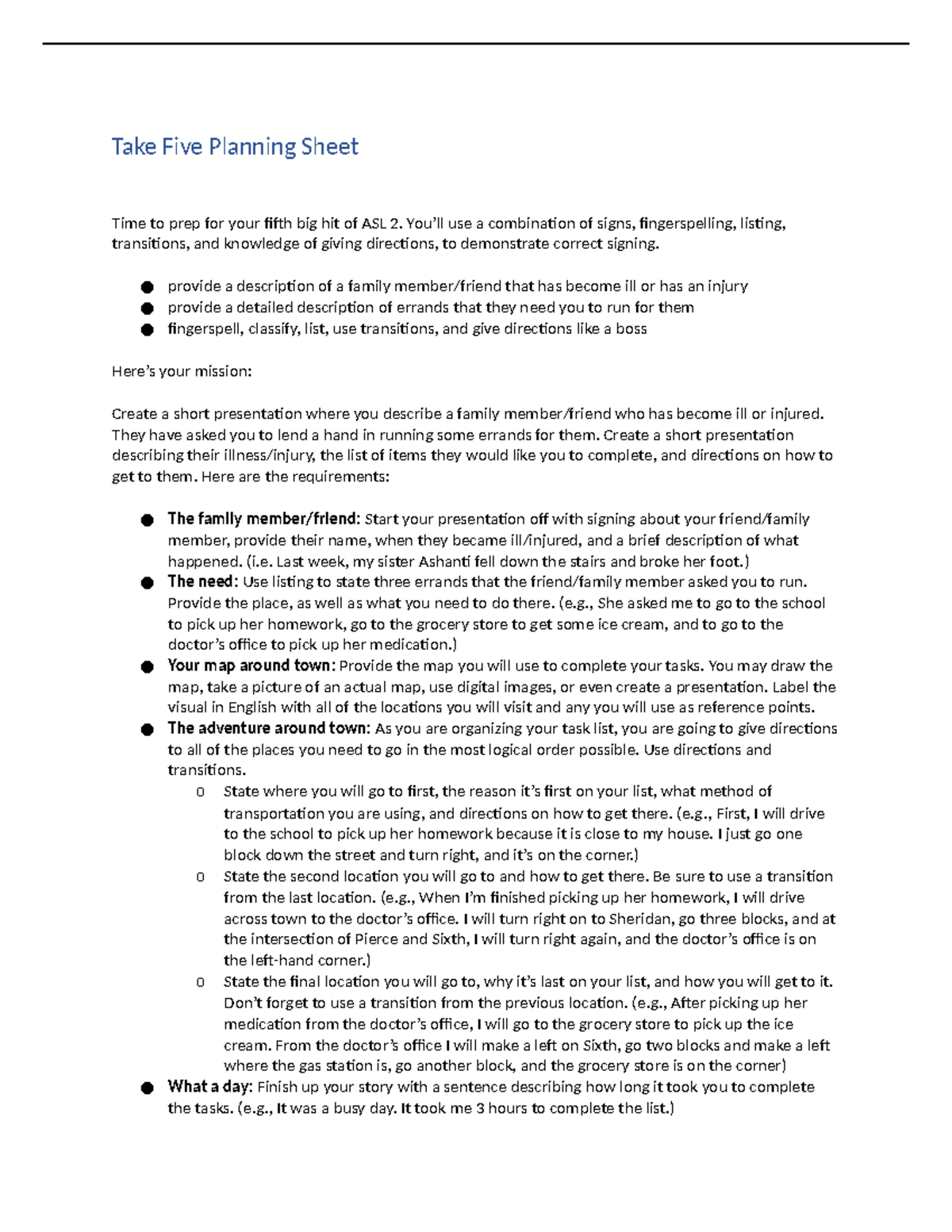 0503 Getting Around Workshop adobe express - Take Five Planning Sheet ...