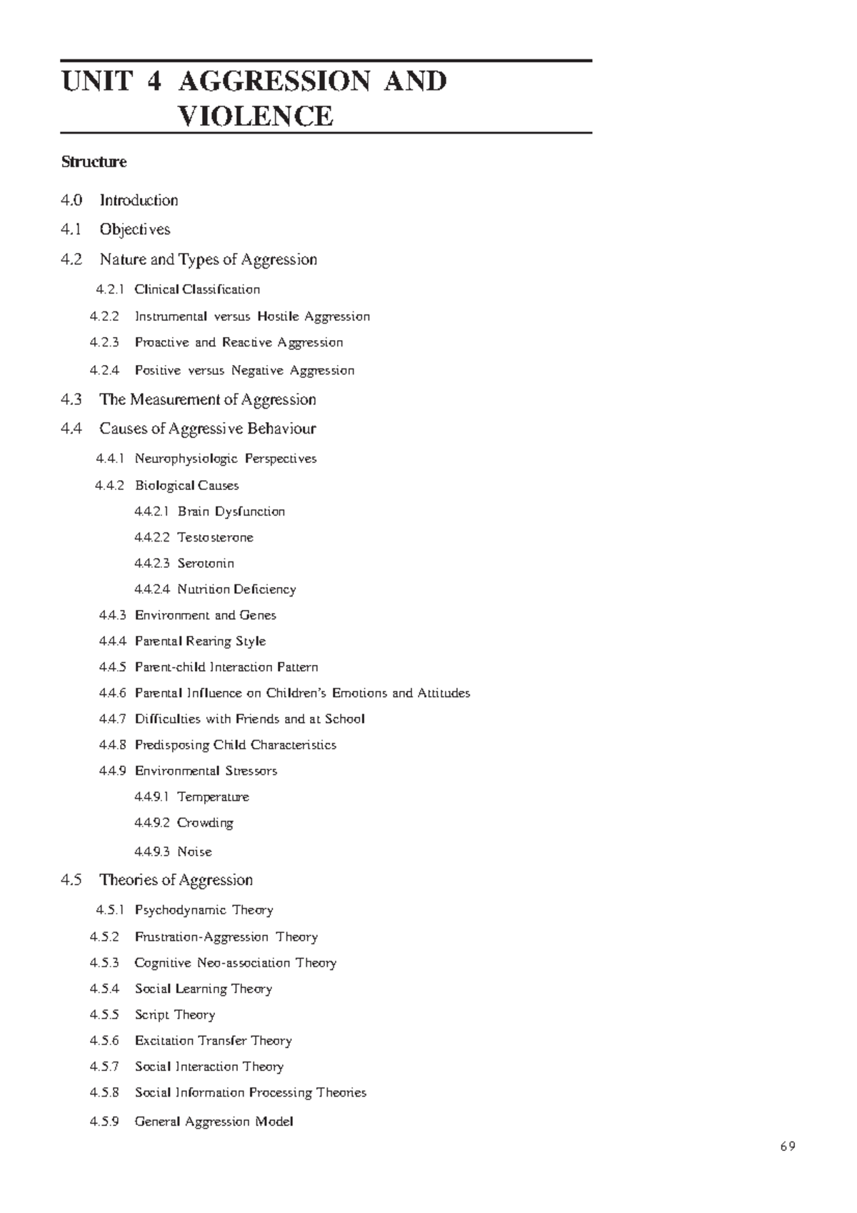 Unit-4 - Aggression And Violence UNIT 4 AGGRESSION AND VIOLENCE ...