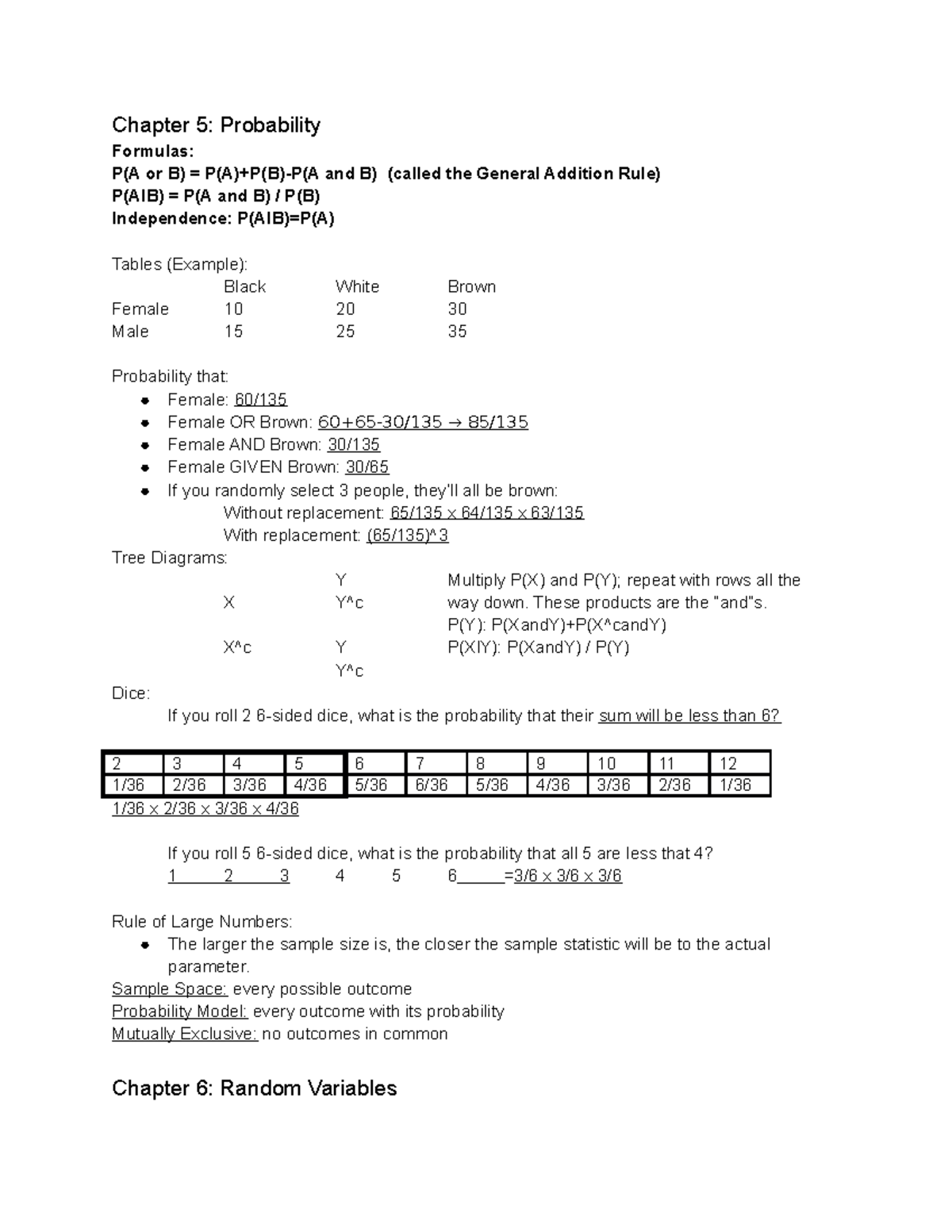 Chapter 5 Probability And Chapter 6 Random Variables - Chapter 5 ...