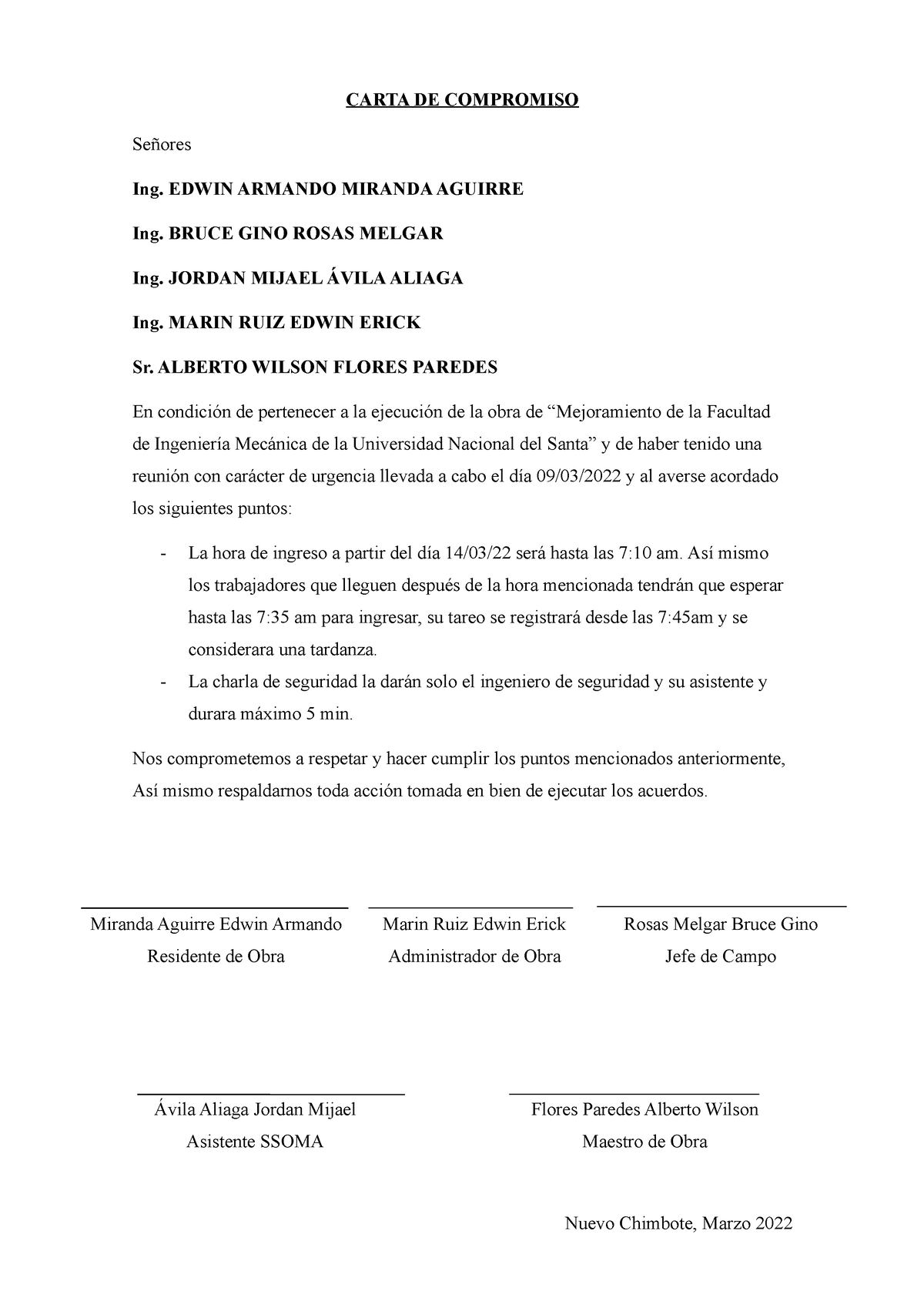 Carta De Compromiso Para La Uns Carta De Compromiso Señores Ing Edwin Armando Miranda Aguirre 2414