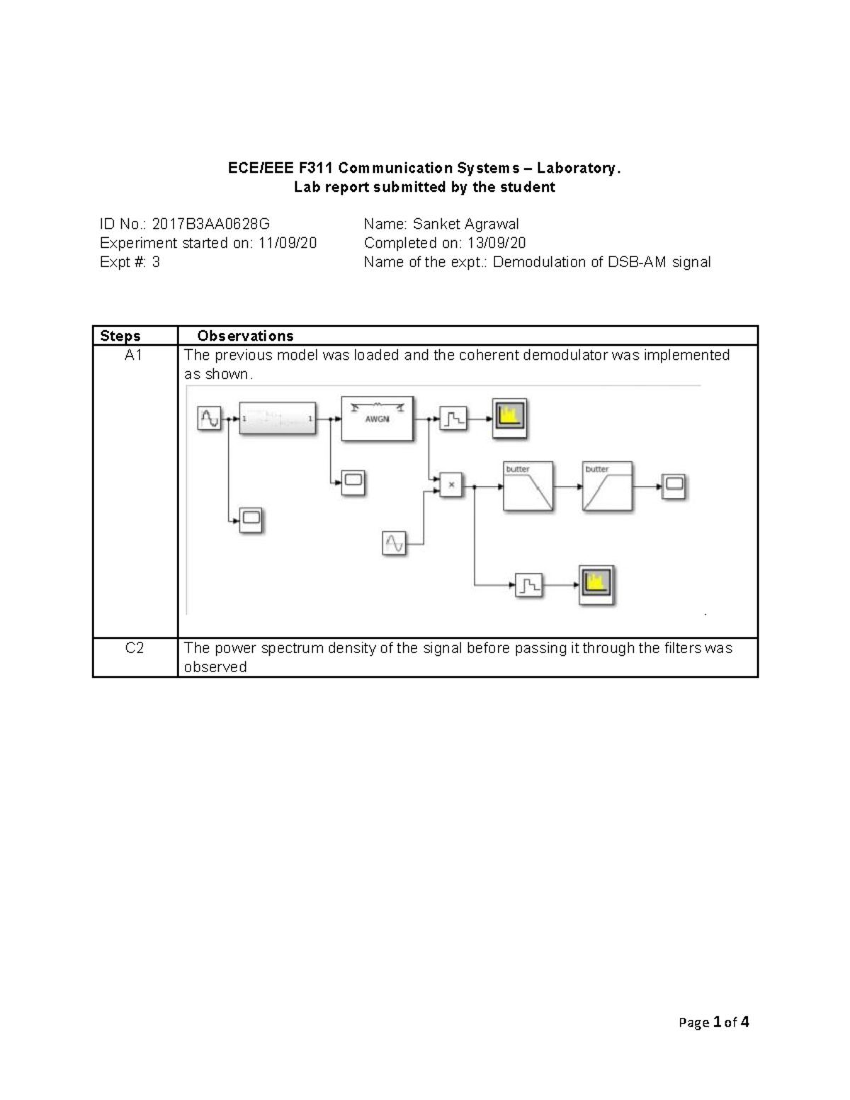 2017 B3AA0628G 3 Comm Sys Lab - ECE/EEE F311 Communication Systems ...