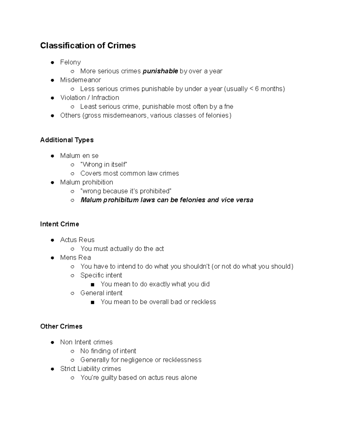 35-classification-of-crimes-blaw-210-business-law-and-legal-studocu