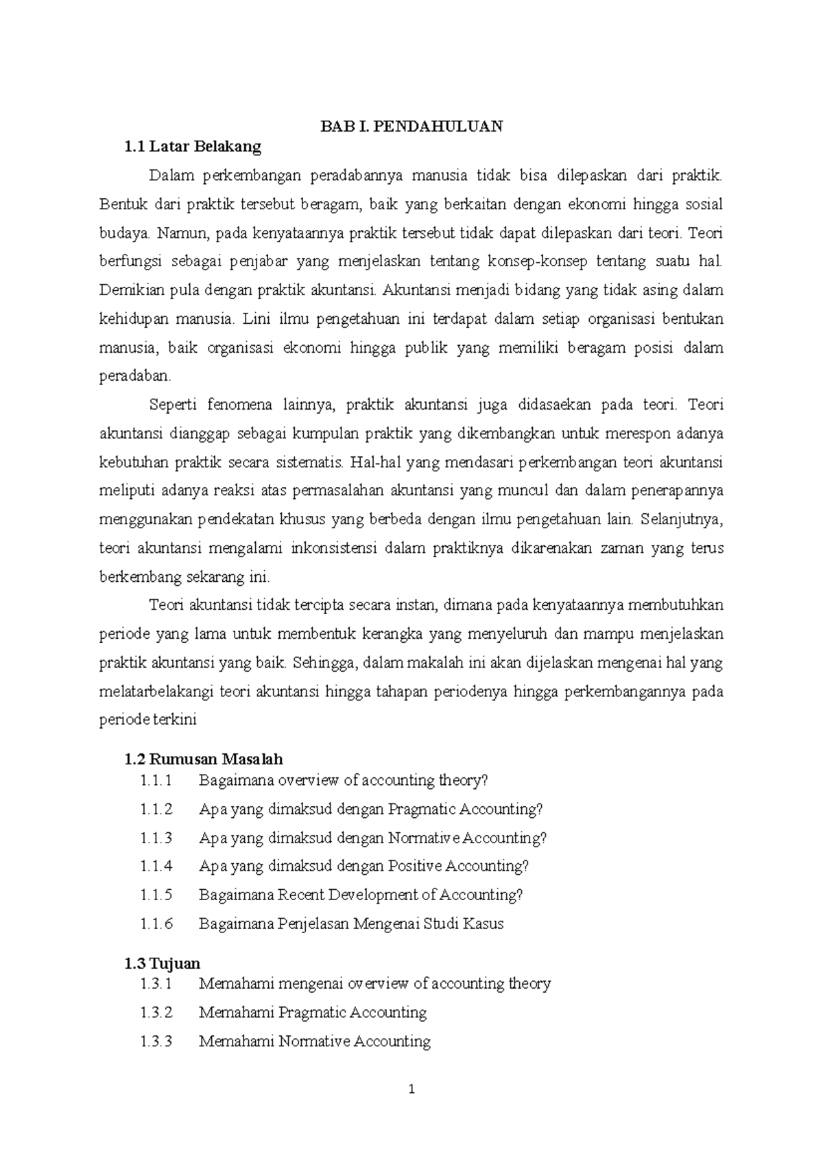 Introduction of accounting theory bab i pendahuluan 1 latar belakang