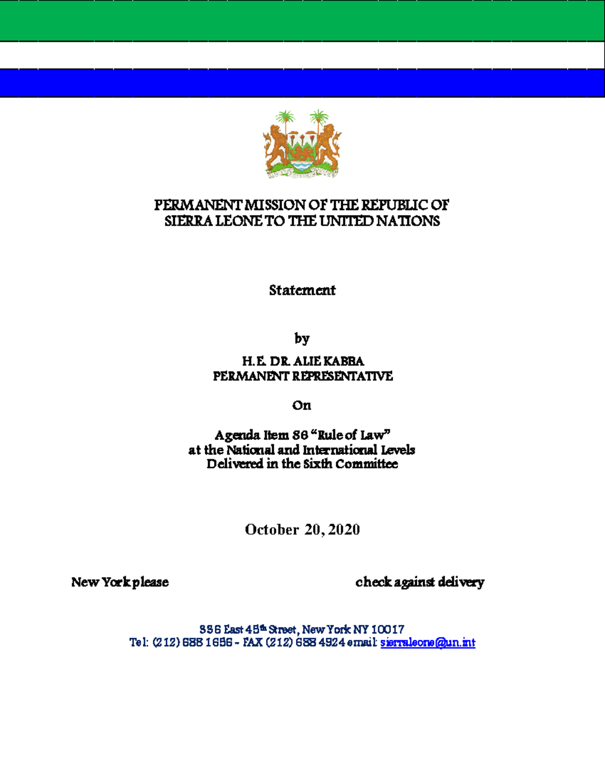 08mtg sierraleone - N/A - PERMANENT MISSION OF THE REPUBLIC OF SIERRA ...