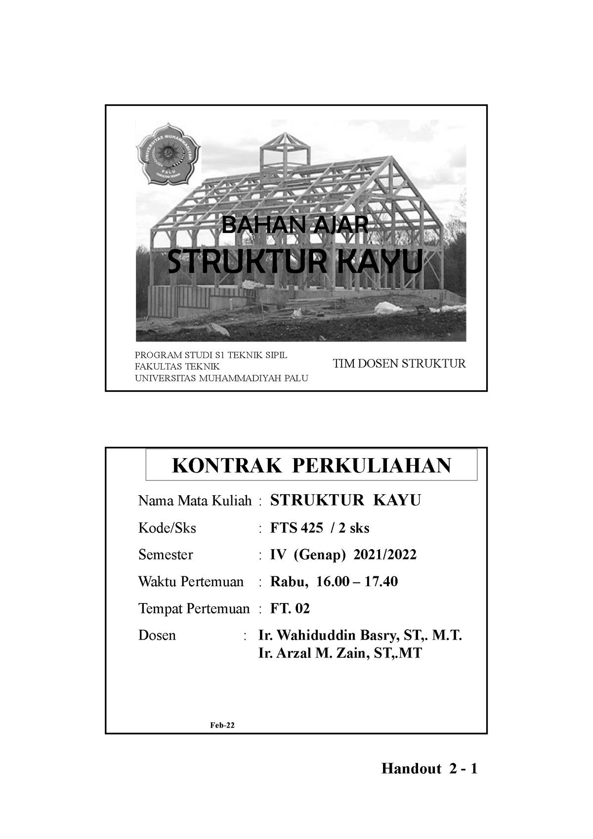 01 Kontrak Perkuliahan Str Kayu - BAHAN AJAR STRUKTUR KAYU PROGRAM ...