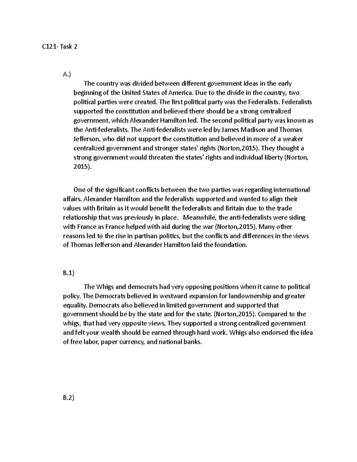 C121 Task 2 - C121 Task 2 -pass - C121- Task 2 A.) The Country Was ...