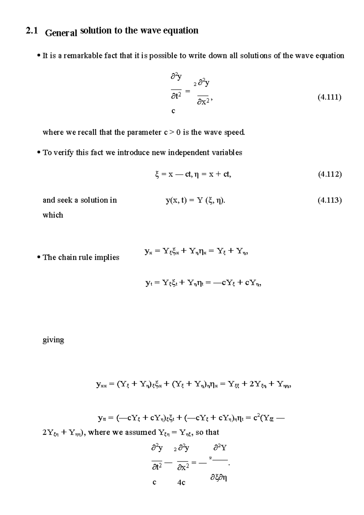 FS-PDE-25 - General solution to the wave equation - 2 General solution ...