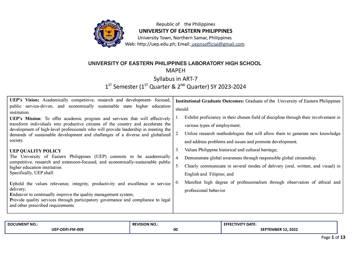 creative writing syllabus philippines