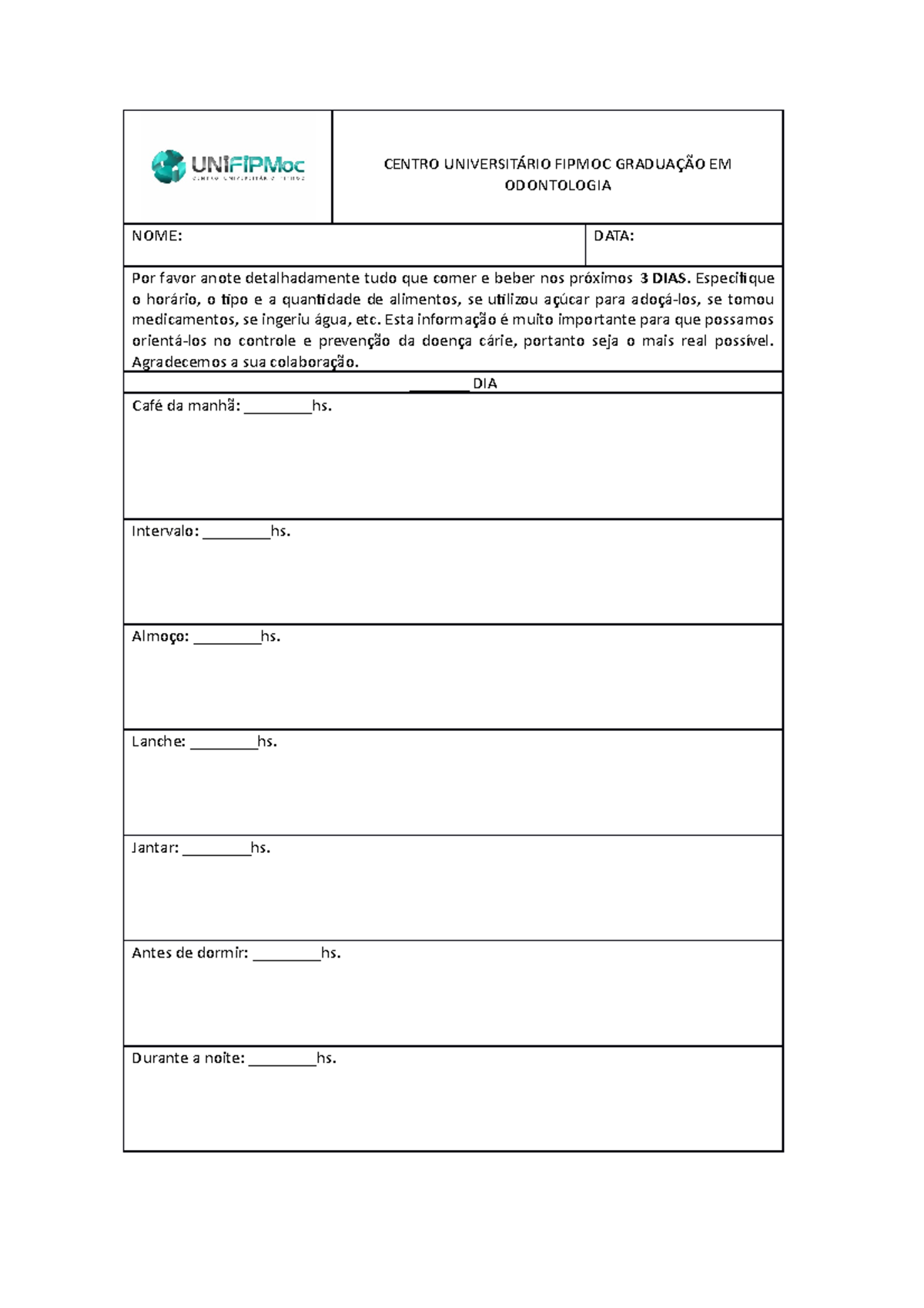 Di%C3%A1rio+Diet%C3%A9tico+do+Paciente - CENTRO UNIVERSITÁRIO FIPMOC ...