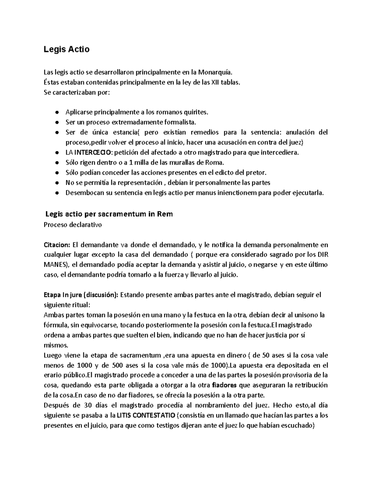 Legis Actio - Procedimientos Solemnes. - Legis Actio Las Legis Actio Se ...