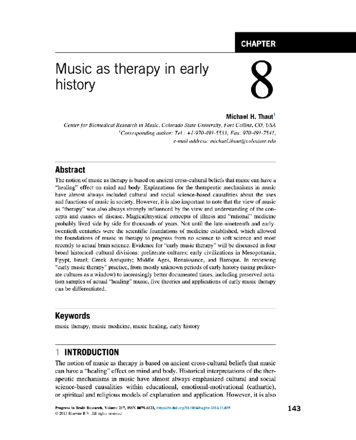 Chapter 8 Thaut Music History - Music 2MT3 Introduction to the Practice ...