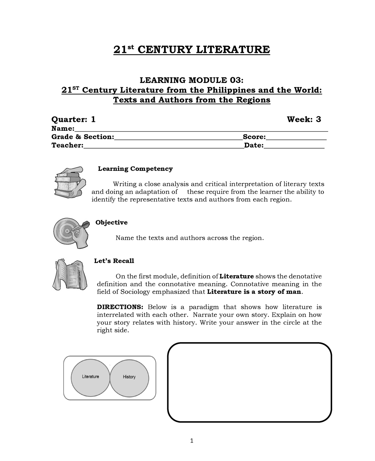 21CL G12 Q1 M3 WK3 - 21st Century Literary Genre - 21 St CENTURY ...