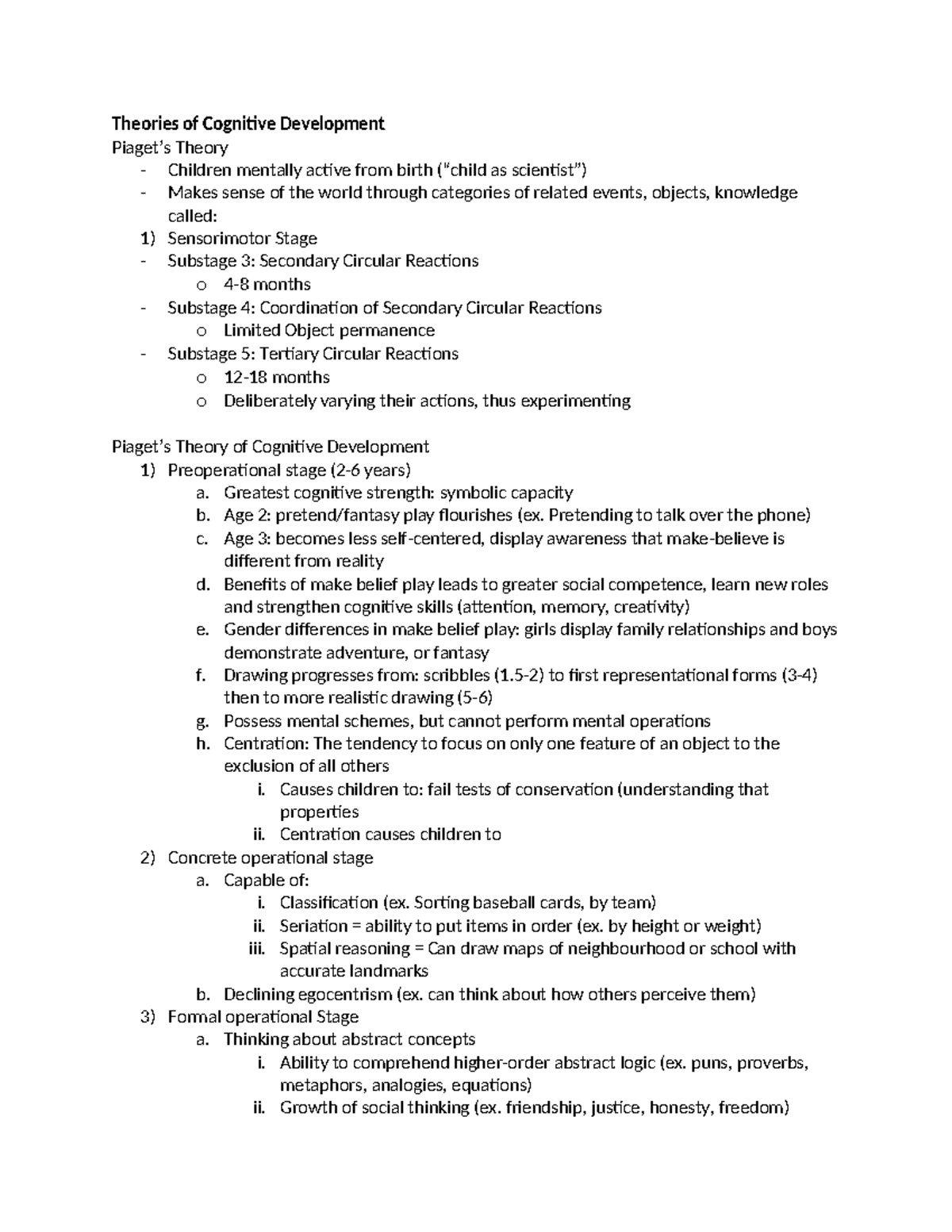 Theories of Cognitive Development - Theories of Cognitive Development ...