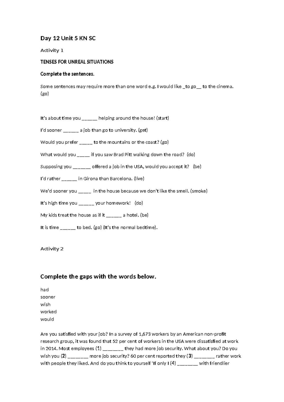 Day12 Lesson plan KN SC 2023 2024 - Day 12 Unit 5 KN SC Activity 1 ...