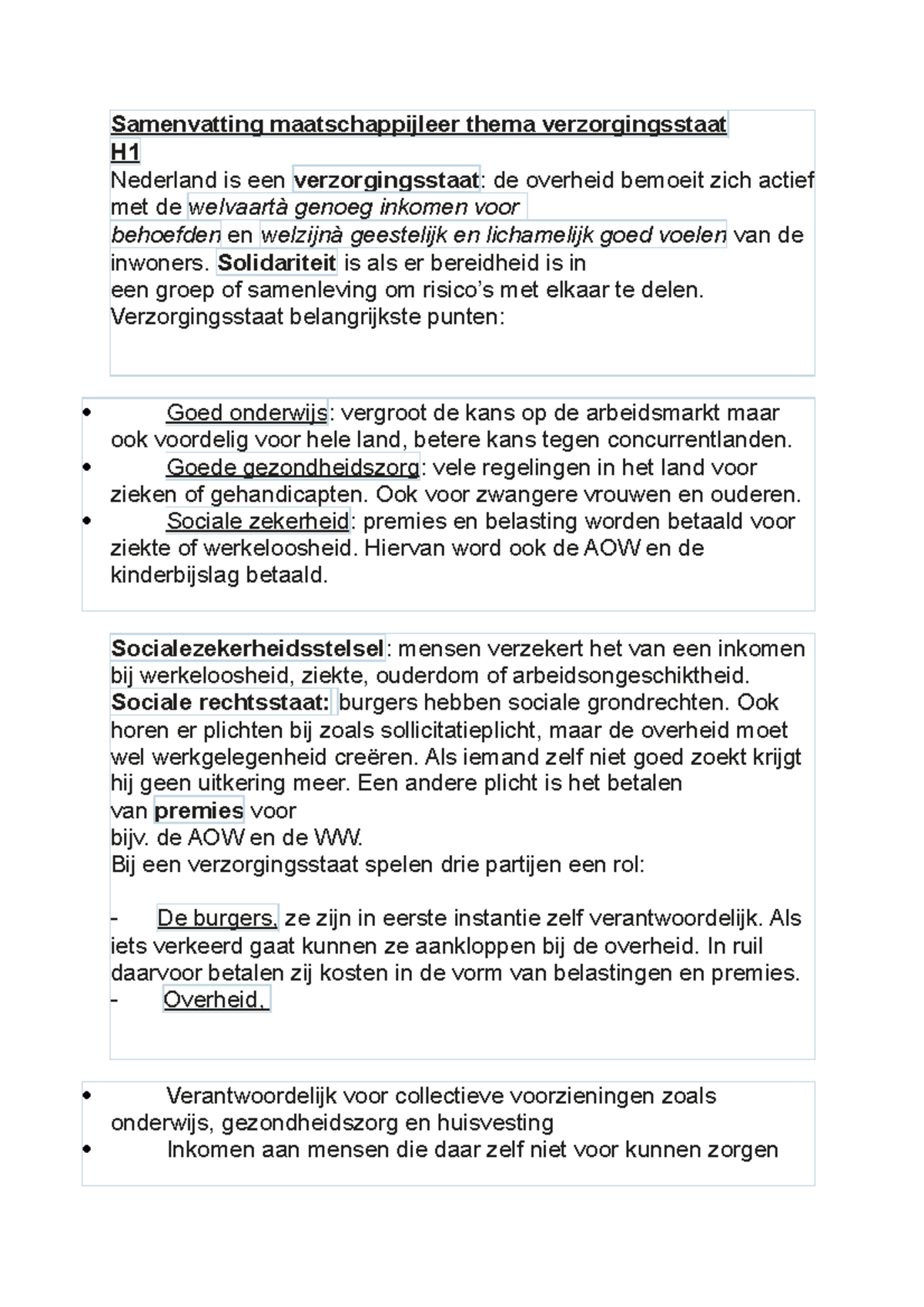 Samenvatting Maatschappijleer Thema Verzorgingsstaat - Arbeid En ...