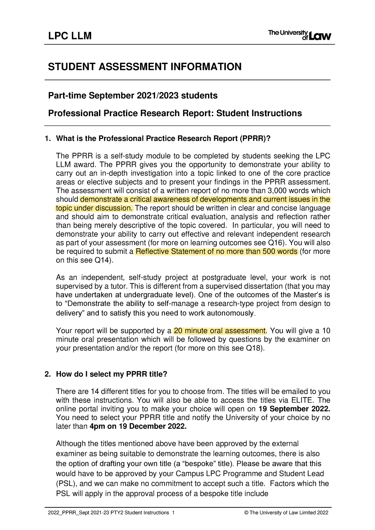 professional practice research report lpc