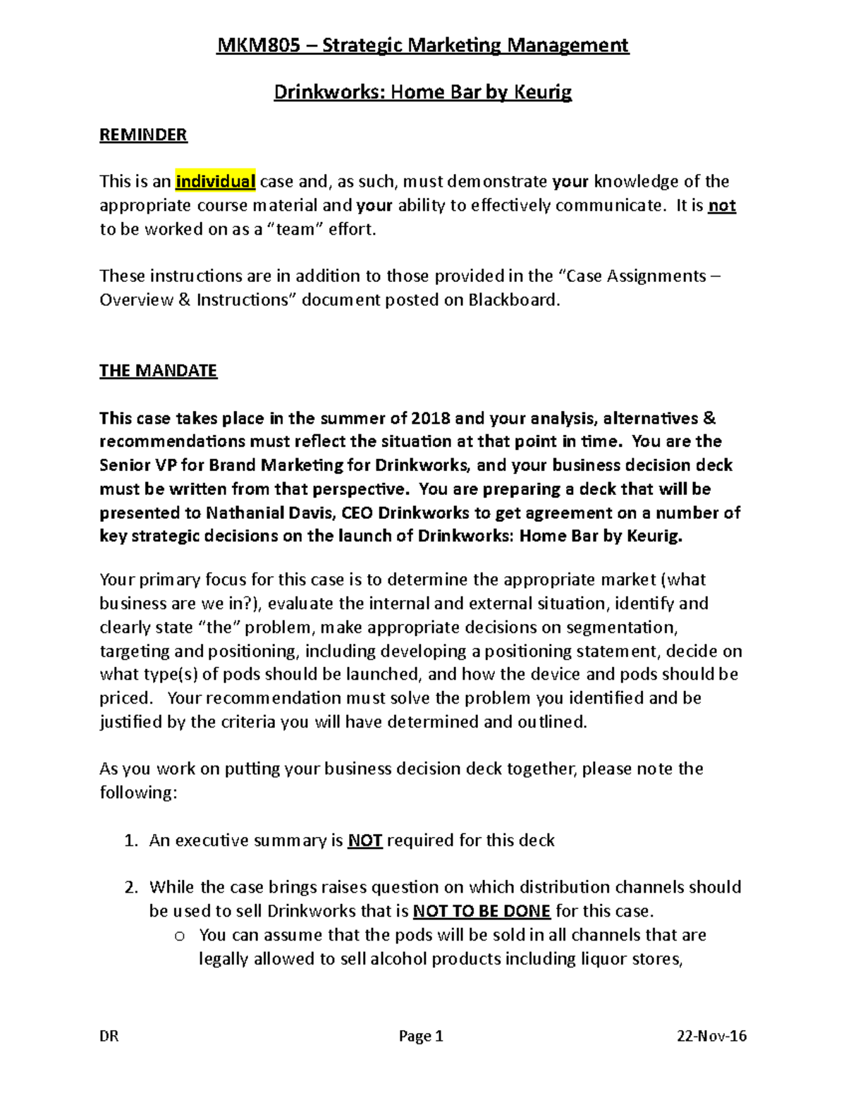 Drinkworkcase study assignment requirement Drinkworks Home Bar by