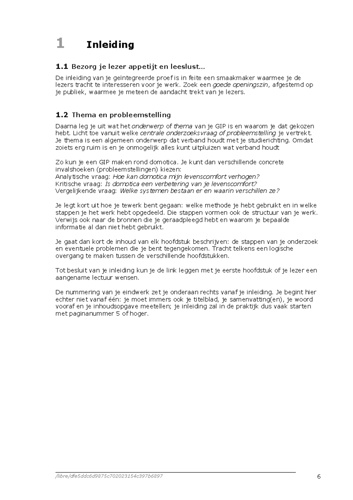 Modelbundel GIP - uitleg - 1 Inleiding 1 Bezorg je lezer appetijt en ...