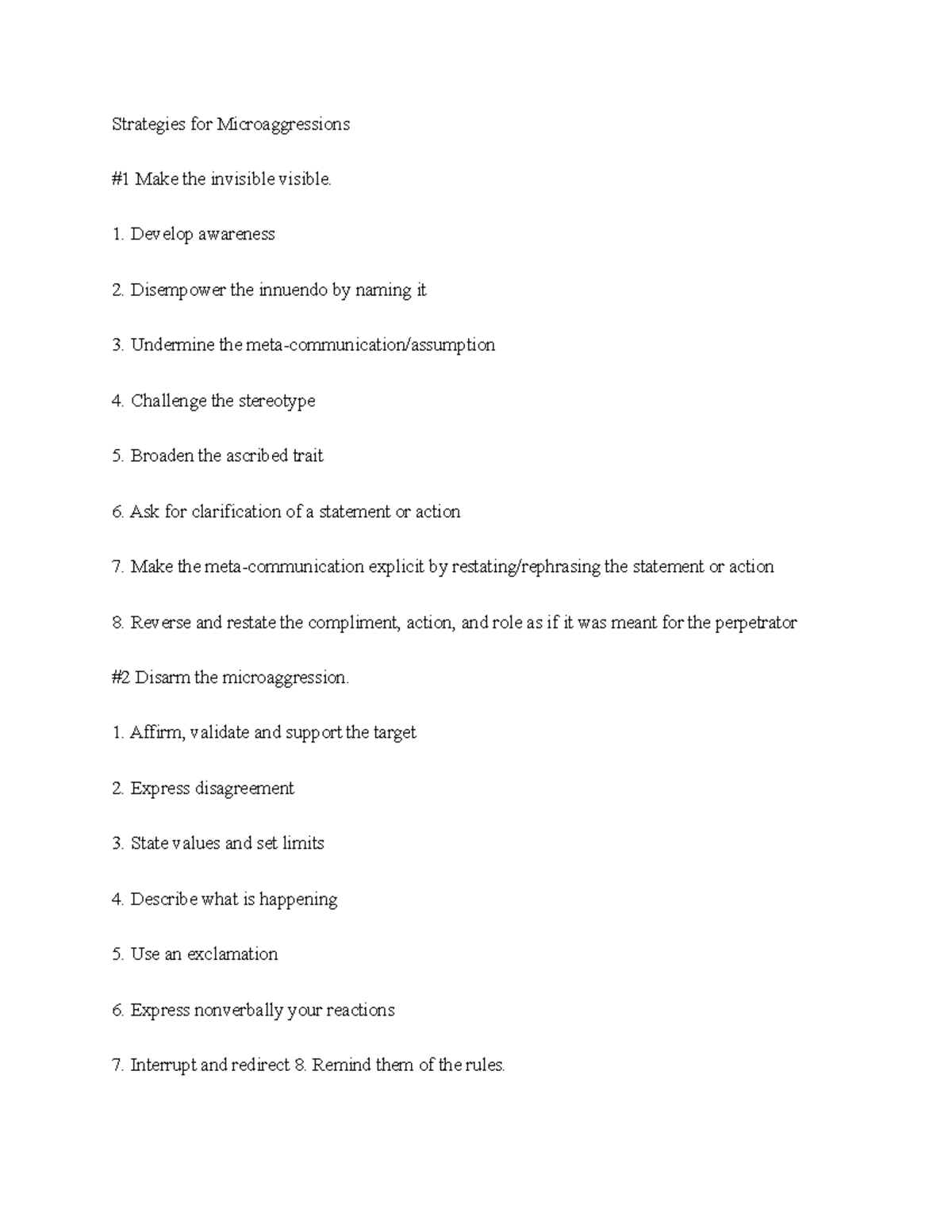Racism notes 2 - Strategies for Microaggressions #1 Make the invisible ...