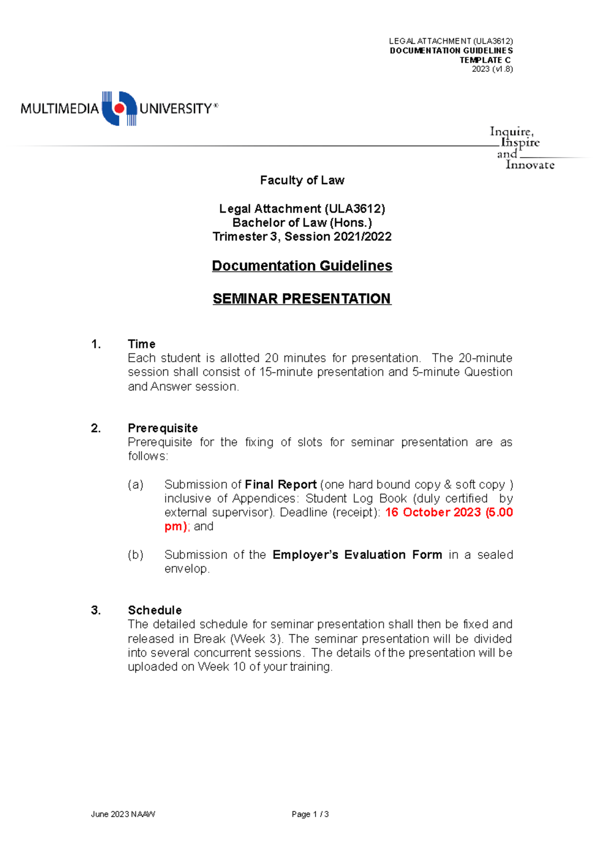 13.4. TRI 2230 ULA3612 Documentation Guidelines Template C V1 6(Seminar ...