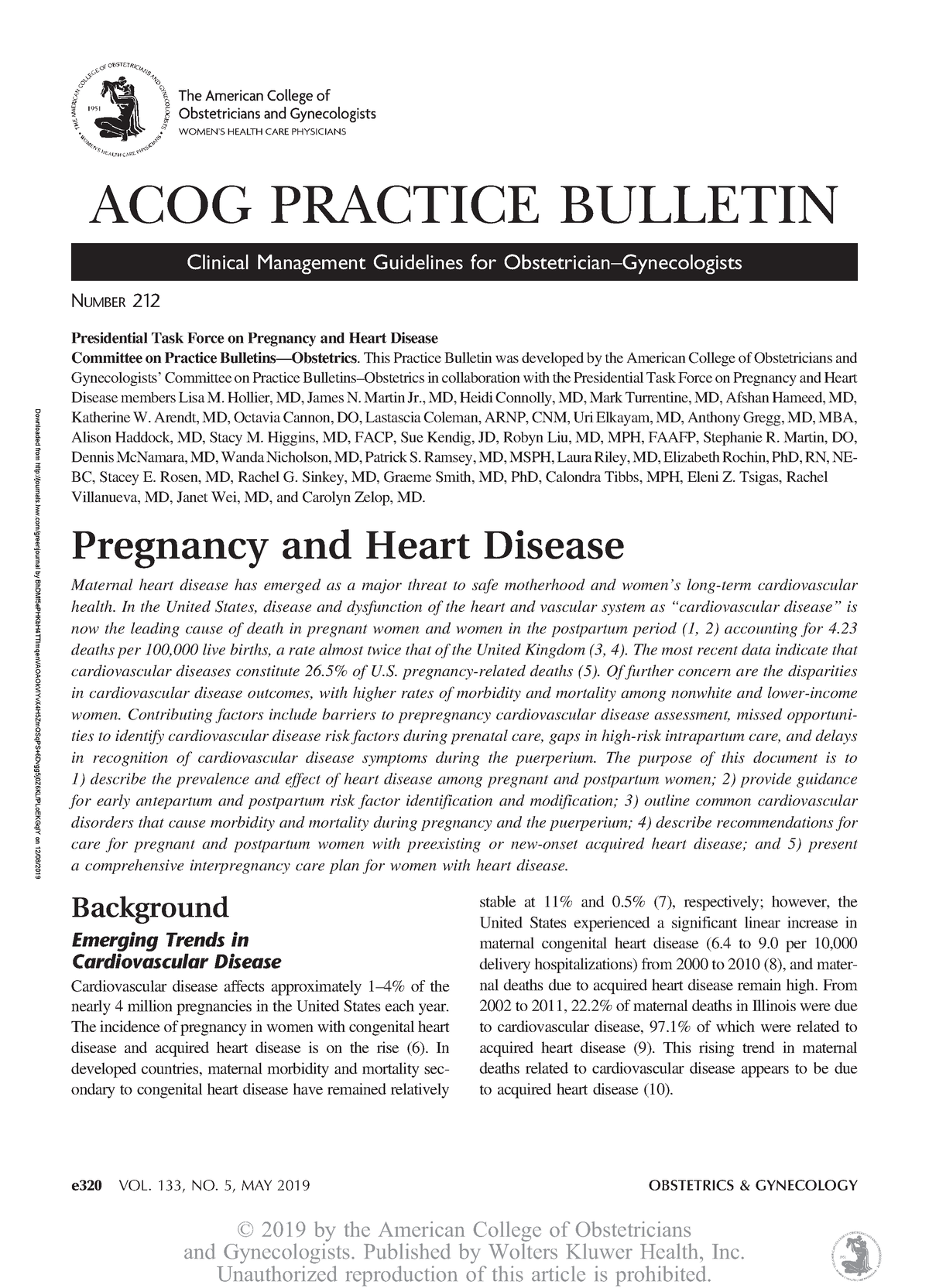 Acog Practice Bulletin No 212 2019 - Downloaded From Journals.lww ...