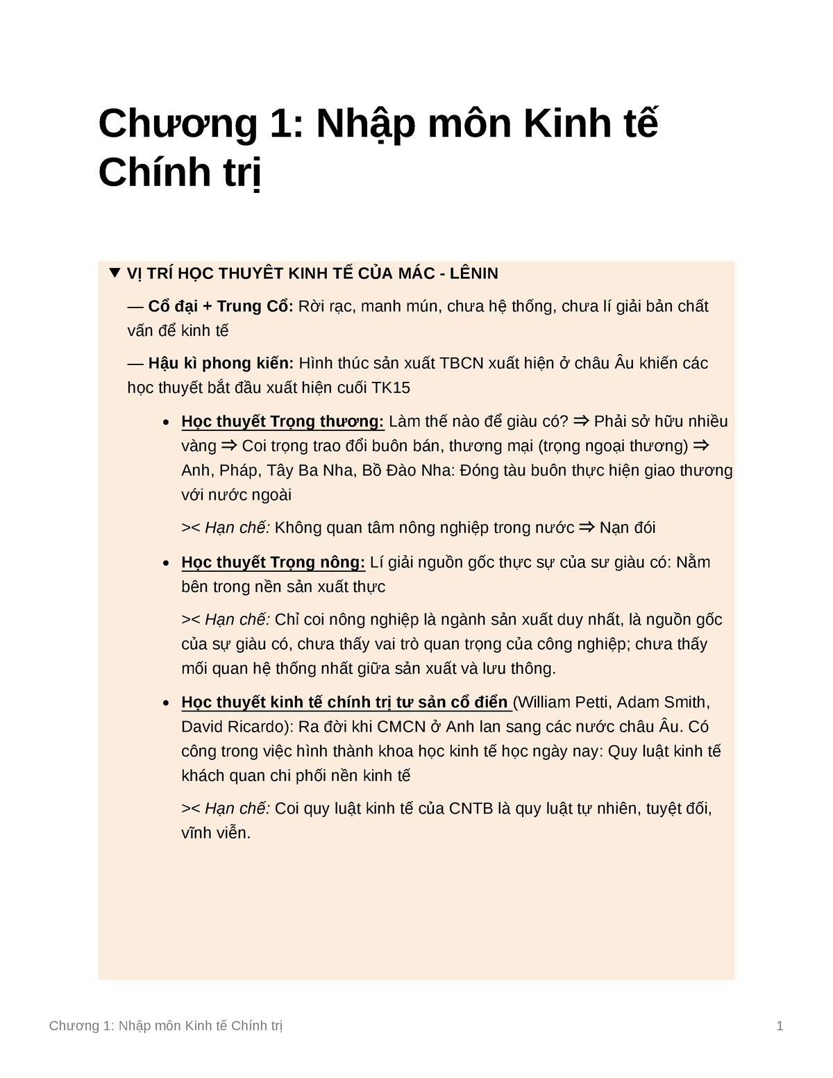 Chng 1 Nhp Mn Kinh T Chnh Tr - Kinh Tế Chính Trị Mác-Lê Nin - NEU - Studocu