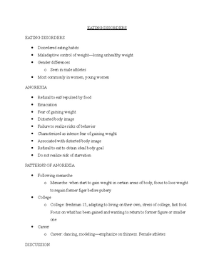 Lecture 20- Childhood Disorders Lecture Notes - DISORDERS DIAGNOSED IN ...