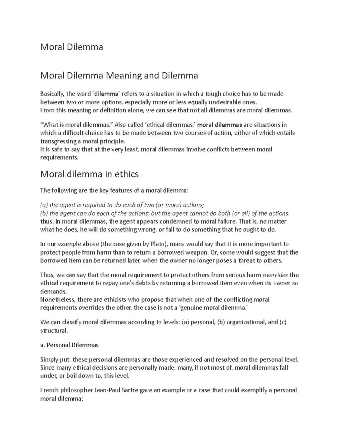 Moral Dilemma - Ethicssss - Moral Dilemma Moral Dilemma Meaning and ...