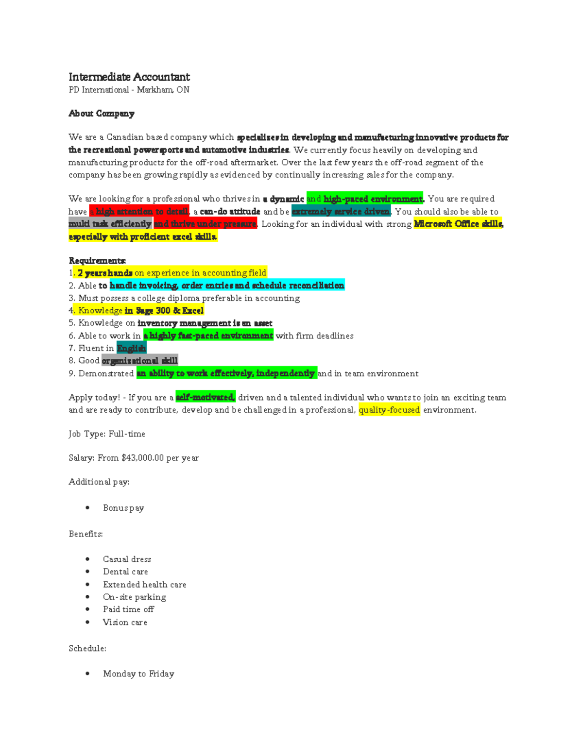 Edith's JD JOb description for interview Intermediate Accountant PD