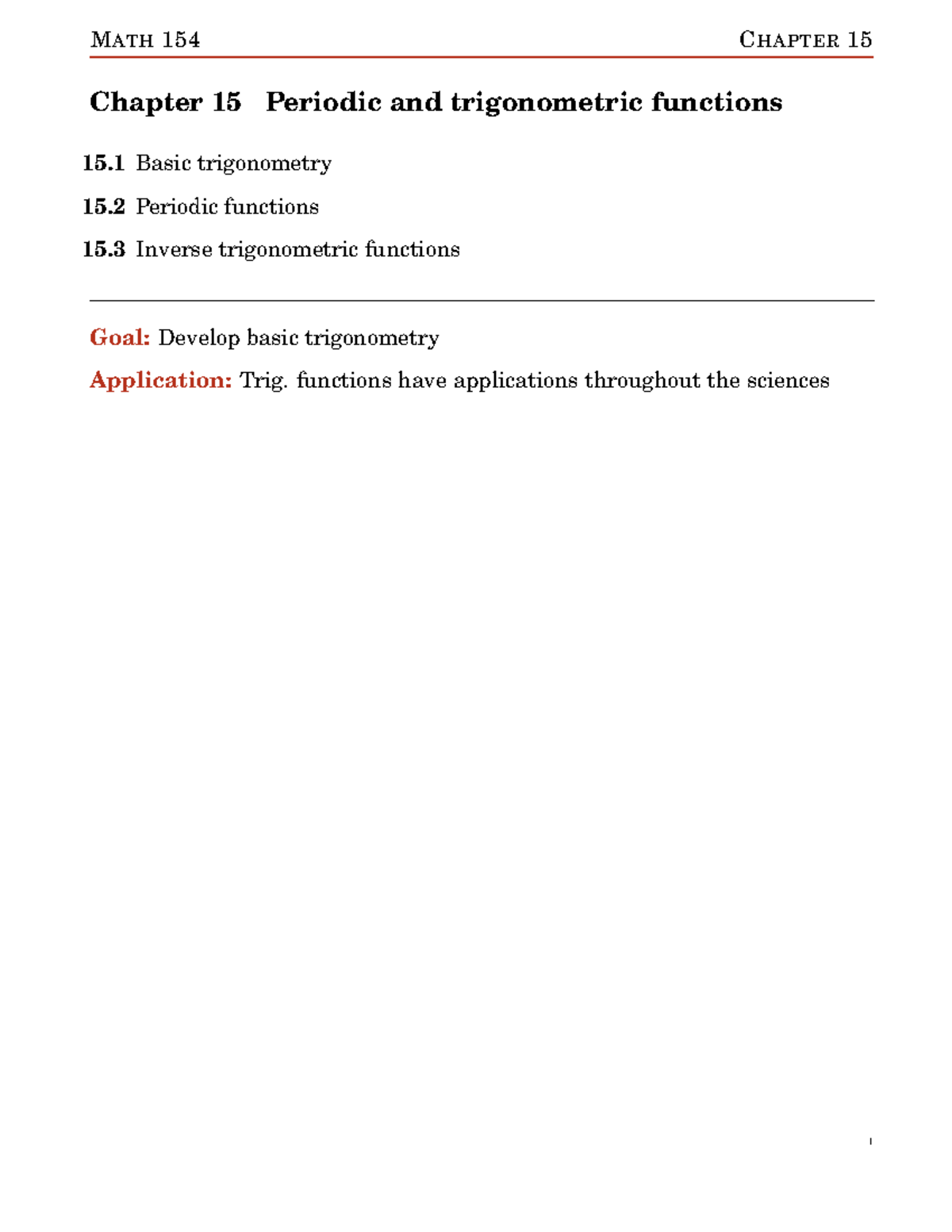Chapter 15 - practice materials - Chapter 15 Periodic and trigonometric ...