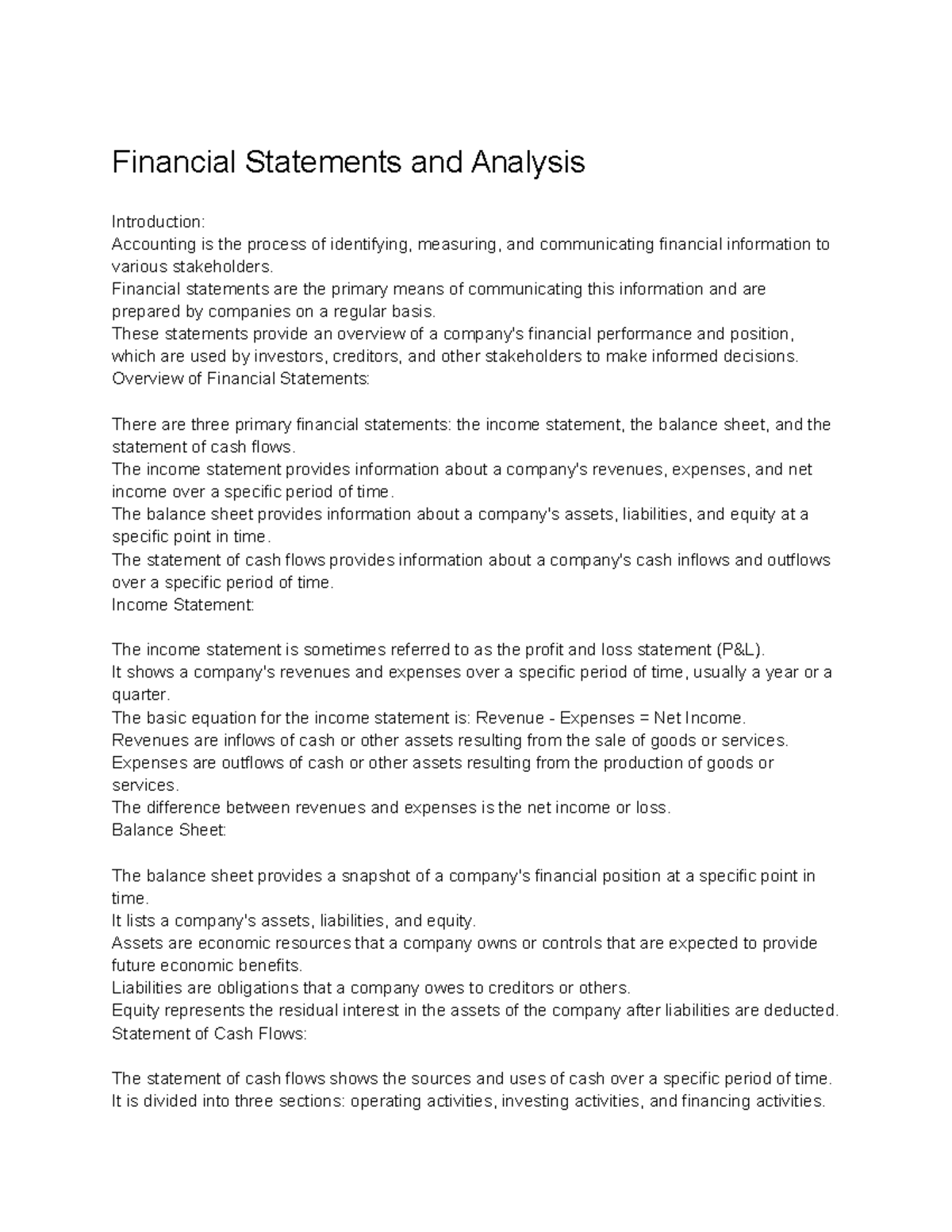 Introduction To Business (BMT-1010) Lecture 169 - Financial Statements ...